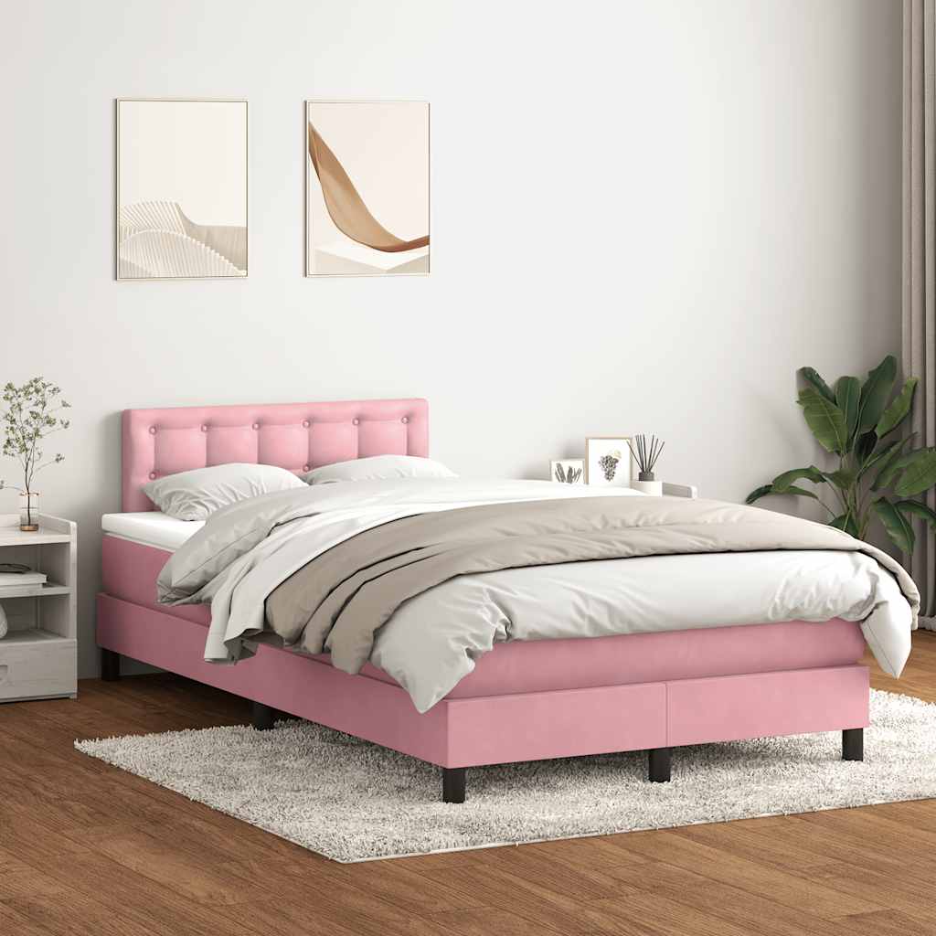 vidaXL Boxspring met matras fluweel donkergrijs 140x200 cm
