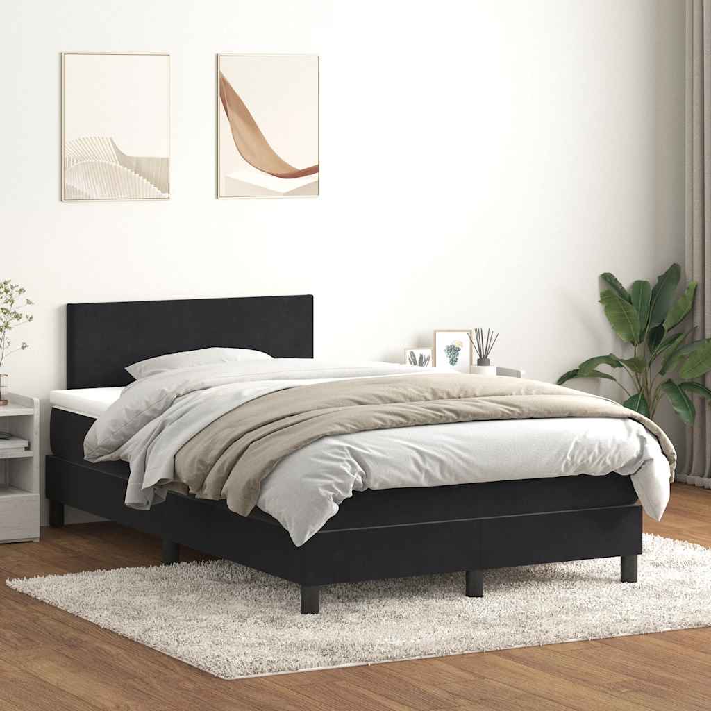 vidaXL Boxspring met matras en LED fluweel lichtgrijs 180x210 cm