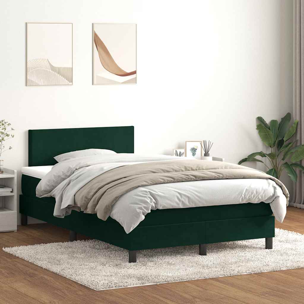 vidaXL Boxspring met matras en LED fluweel lichtgrijs 180x210 cm