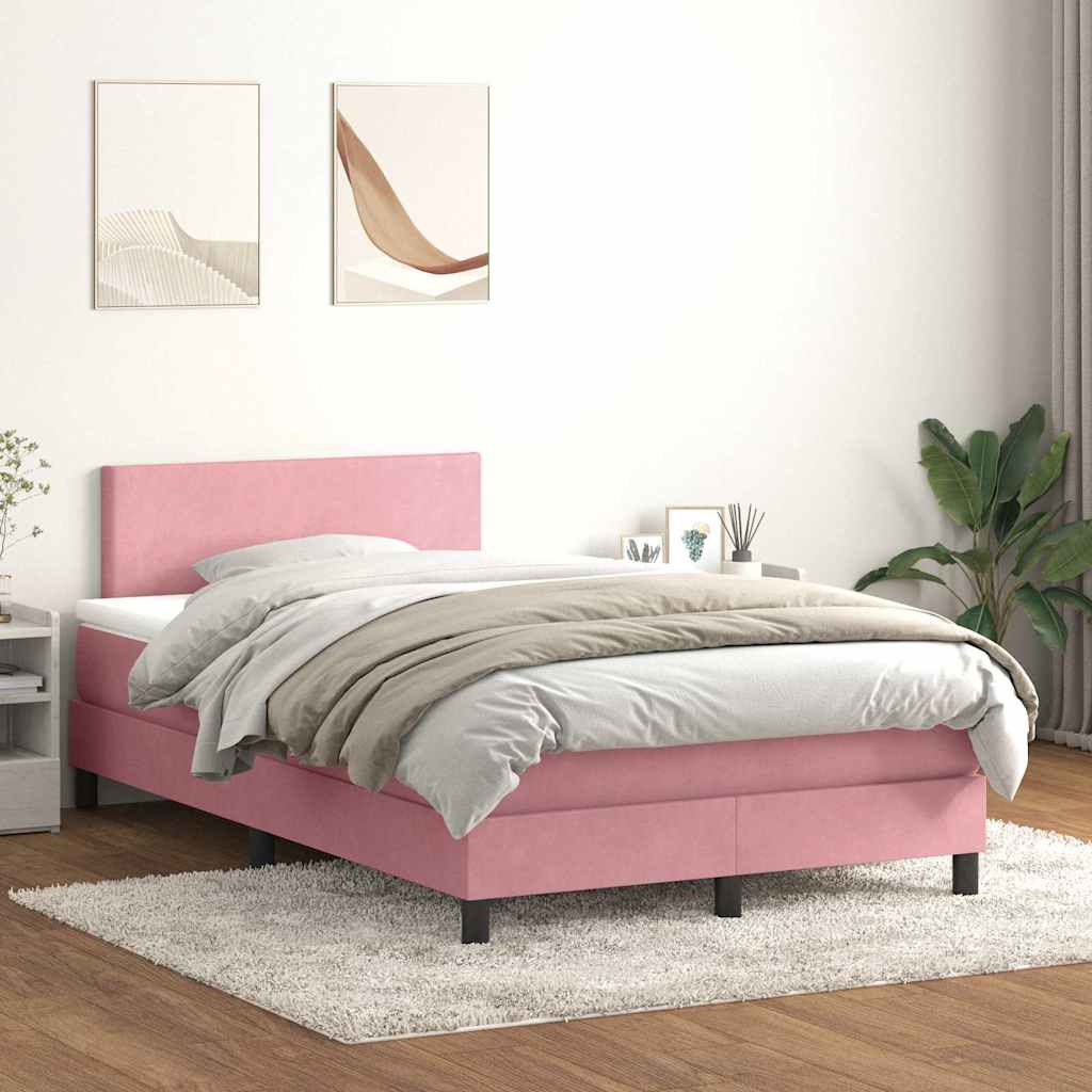 vidaXL Boxspring met matras en LED fluweel lichtgrijs 180x210 cm