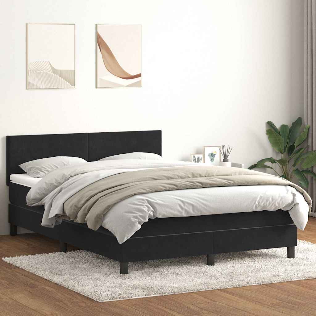 vidaXL Boxspring met matras en LED fluweel lichtgrijs 180x210 cm