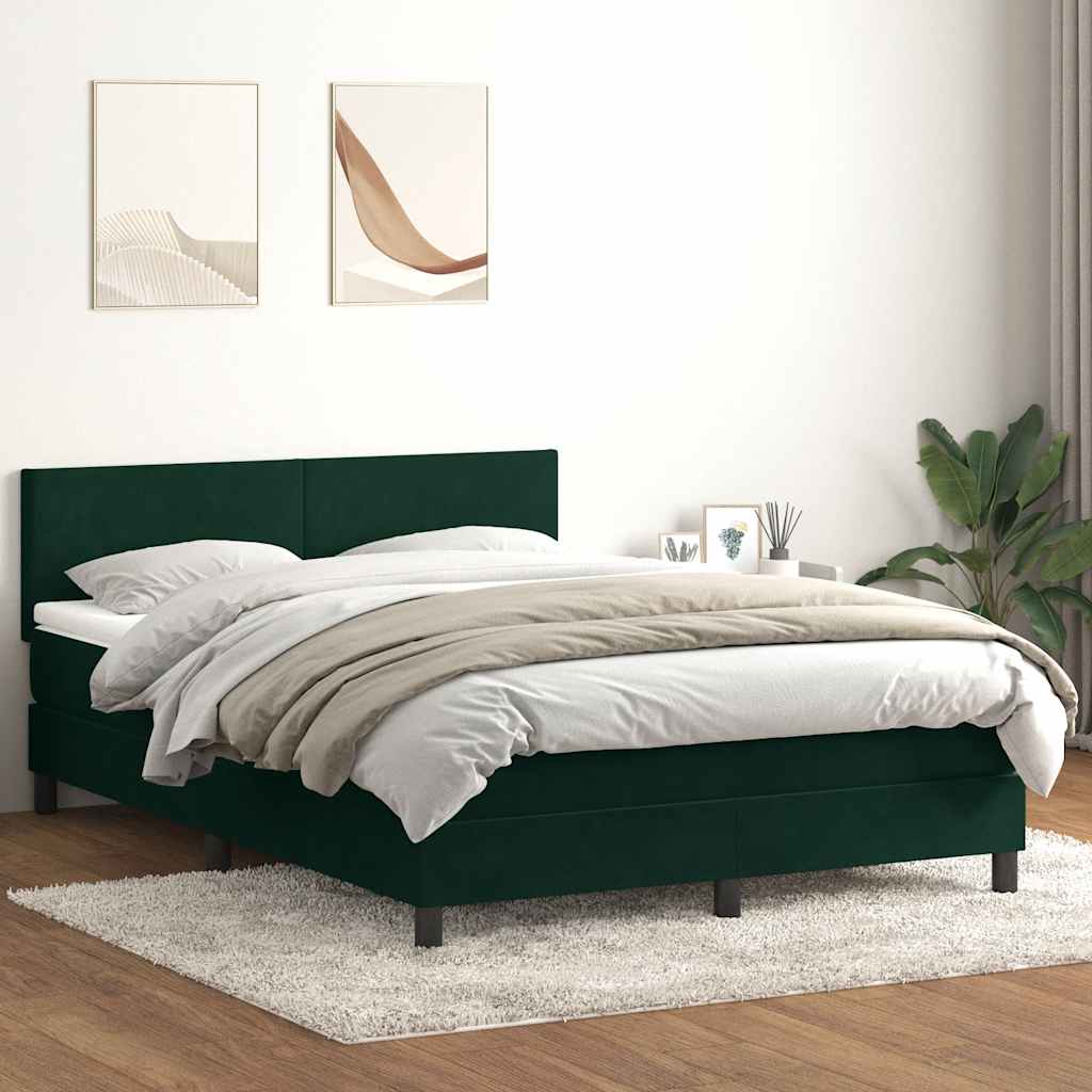 vidaXL Boxspring met matras en LED fluweel lichtgrijs 180x210 cm