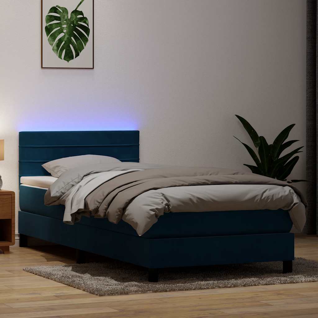 vidaXL Boxspring met matras en LED fluweel zwart 120x200 cm