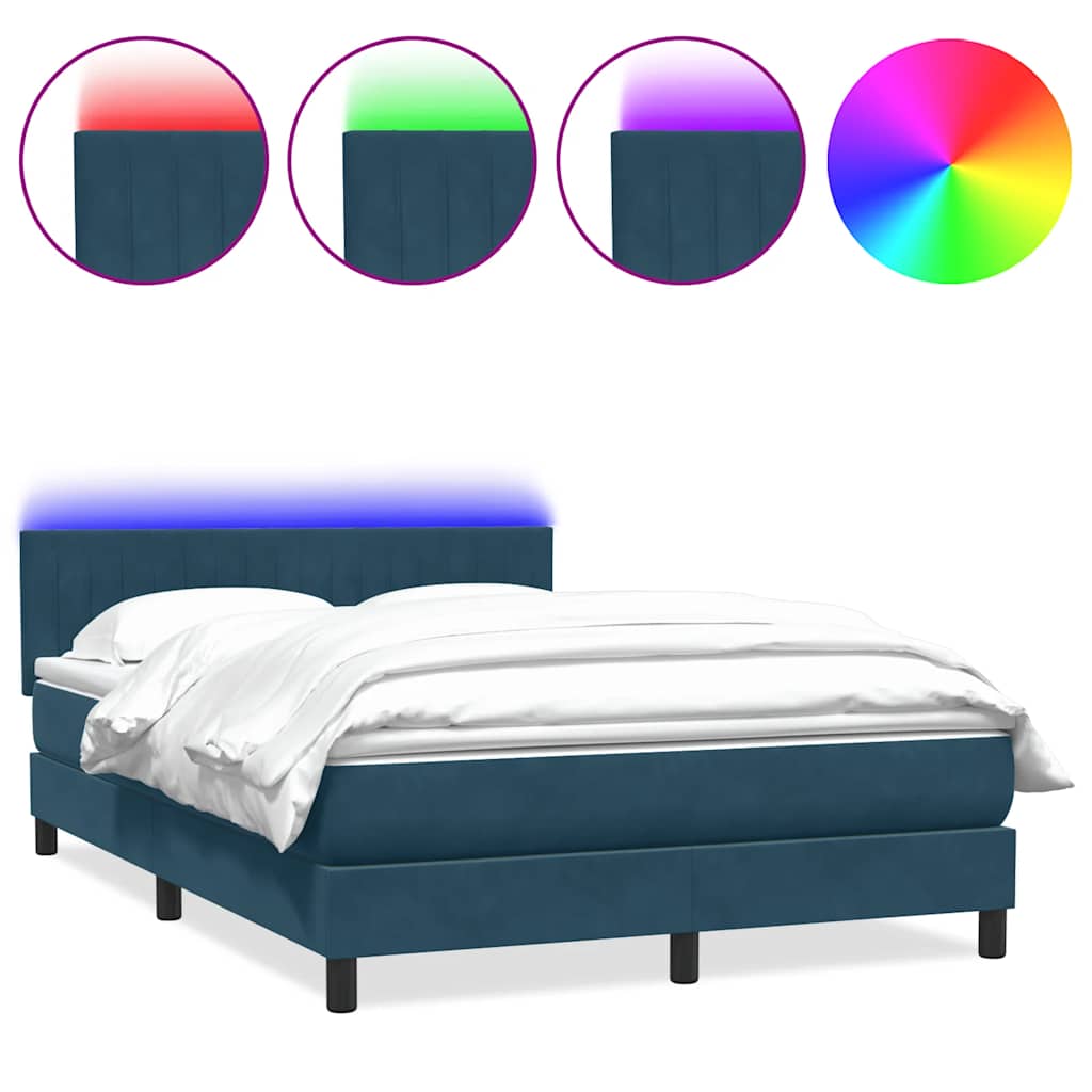 vidaXL Boxspring met matras en LED fluweel lichtgrijs 180x210 cm