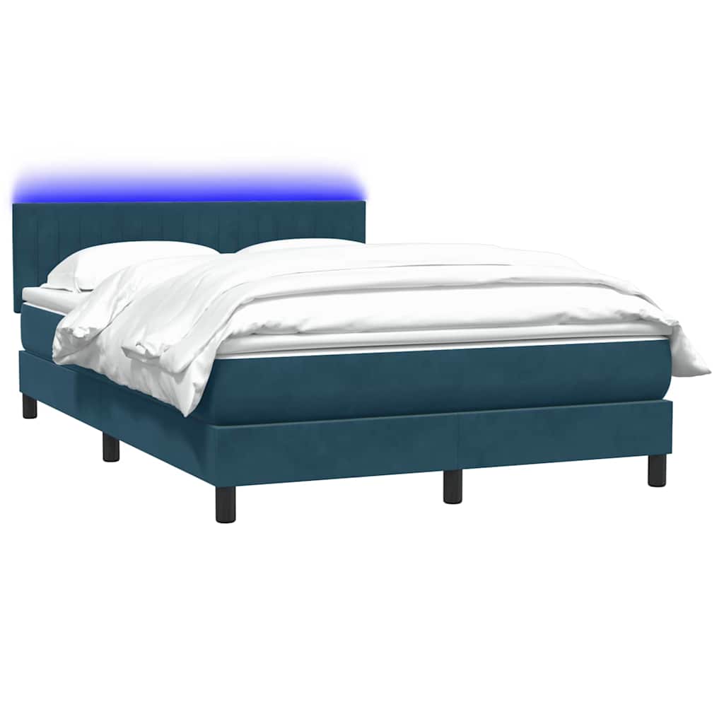 vidaXL Boxspring met matras en LED fluweel lichtgrijs 180x210 cm