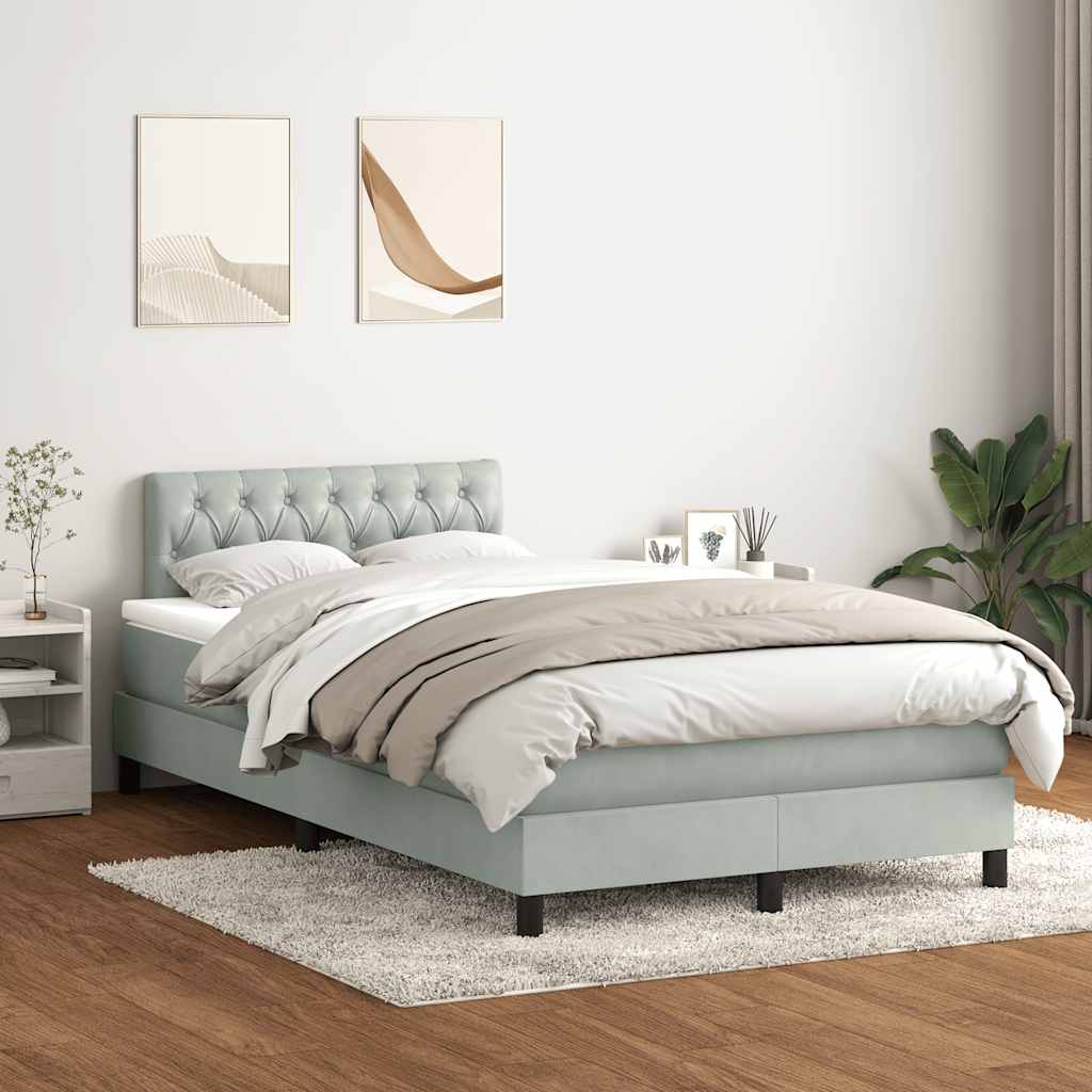 vidaXL Boxspring met matras en LED fluweel zwart 120x200 cm