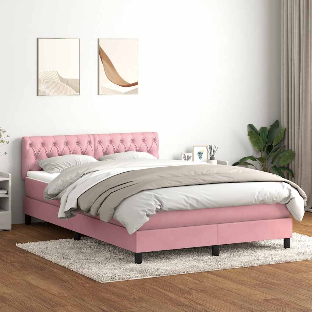 vidaXL Boxspring met matras en LED fluweel zwart 120x200 cm