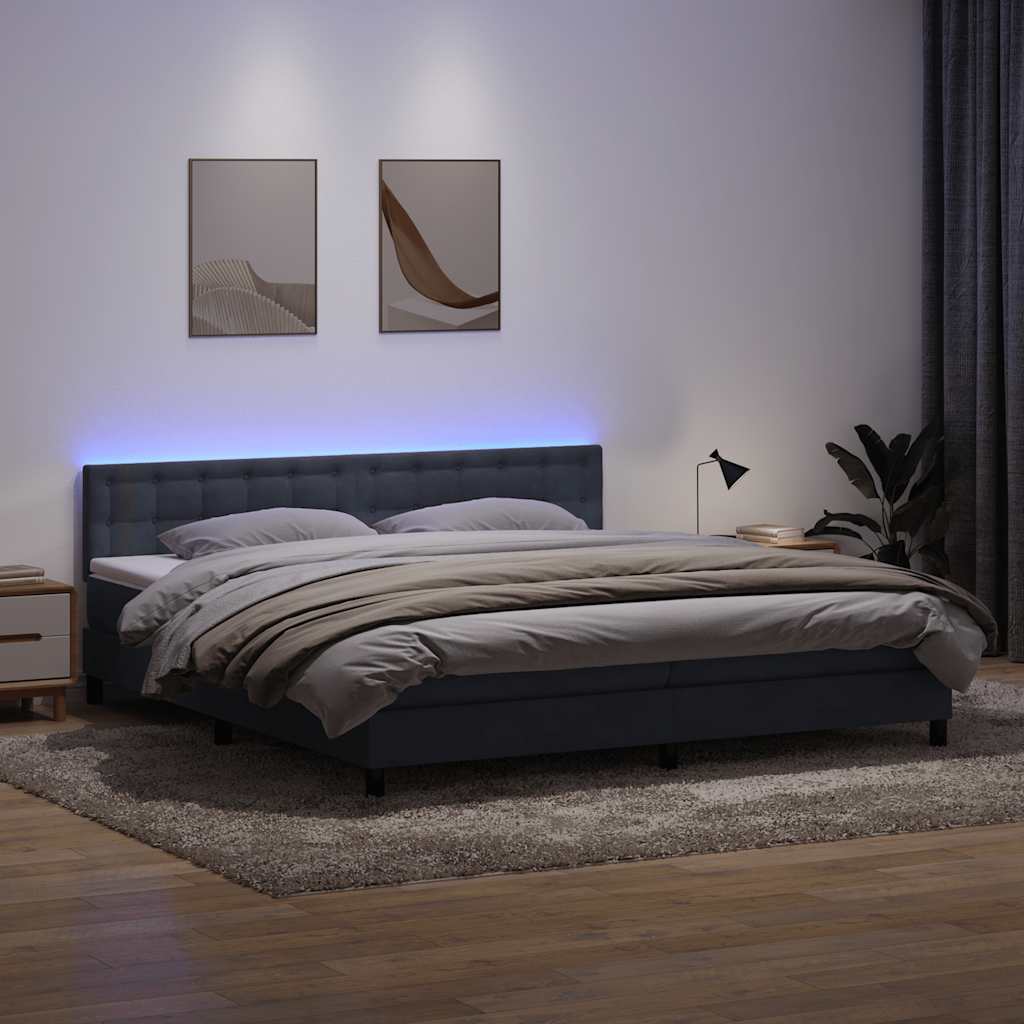 vidaXL Boxspring met matras en LED fluweel zwart 120x200 cm