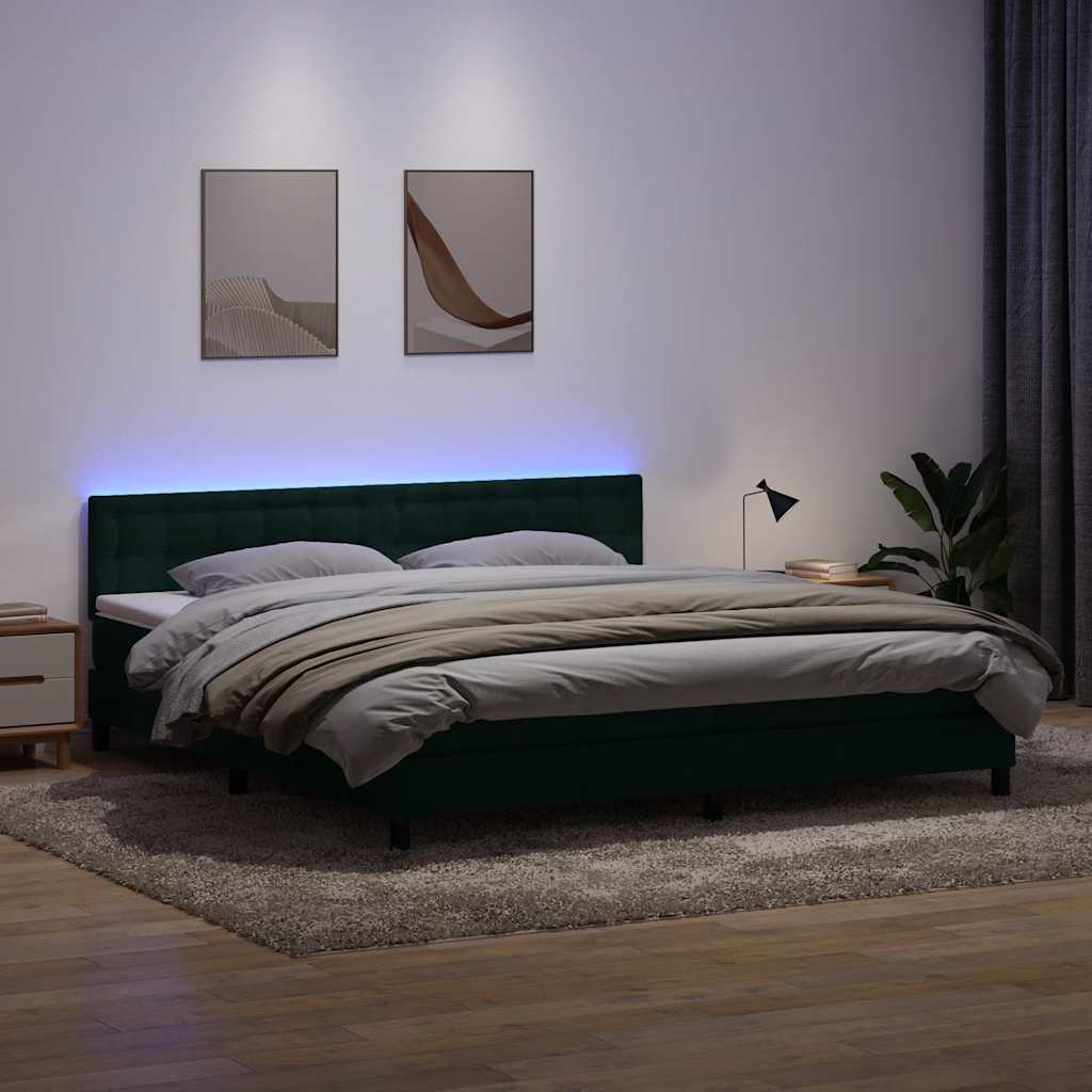 vidaXL Boxspring met matras en LED fluweel zwart 120x200 cm