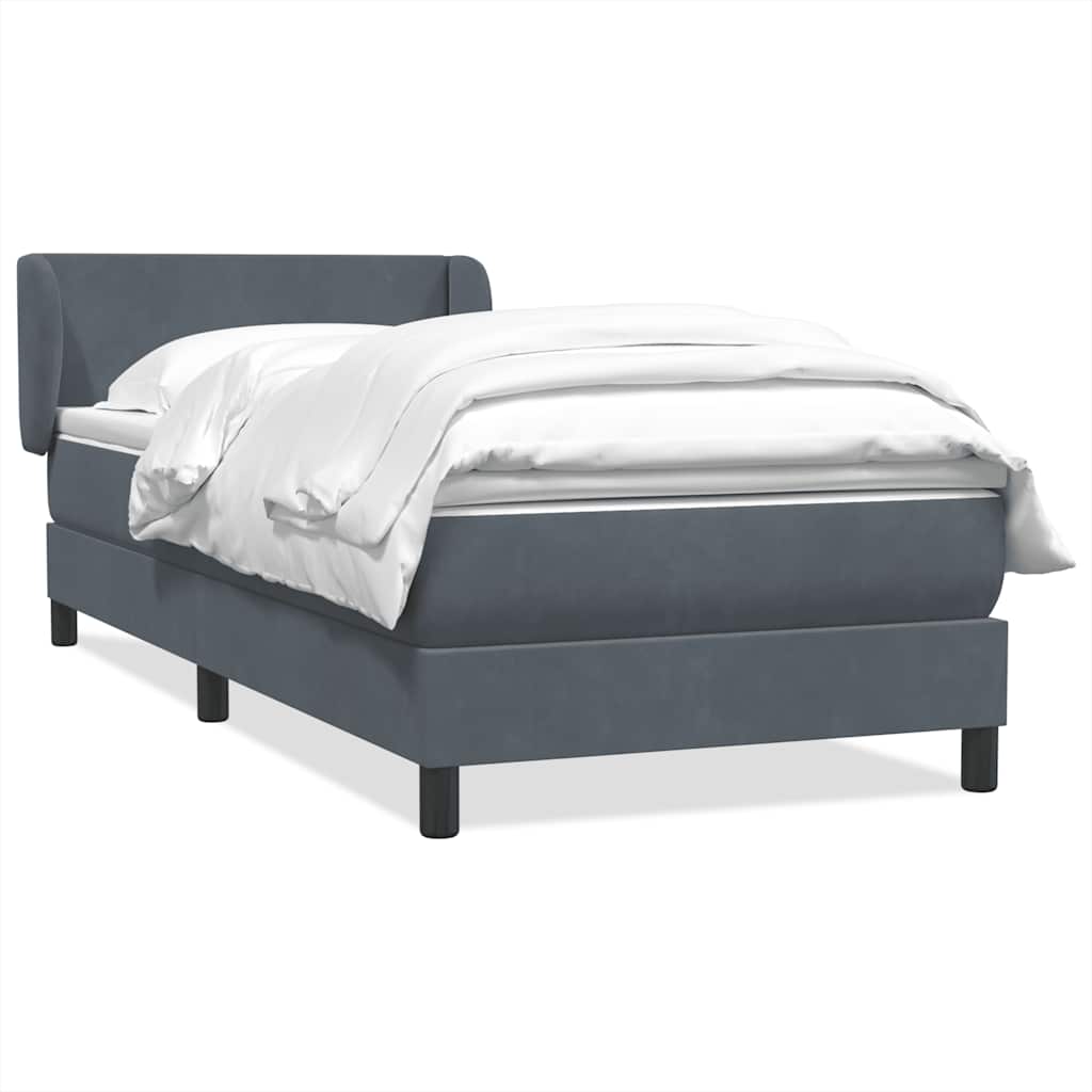 vidaXL Boxspring met matras fluweel lichtgrijs 80x210 cm