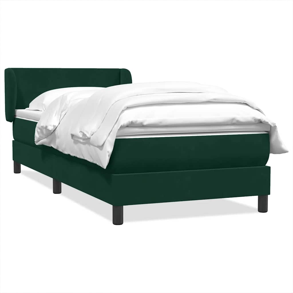 vidaXL Boxspring met matras fluweel lichtgrijs 80x210 cm