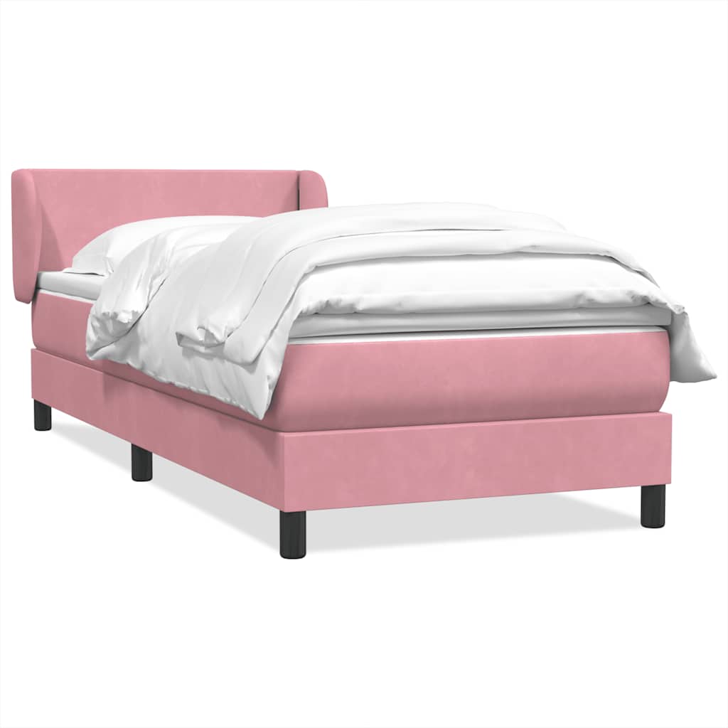 vidaXL Boxspring met matras fluweel lichtgrijs 80x210 cm