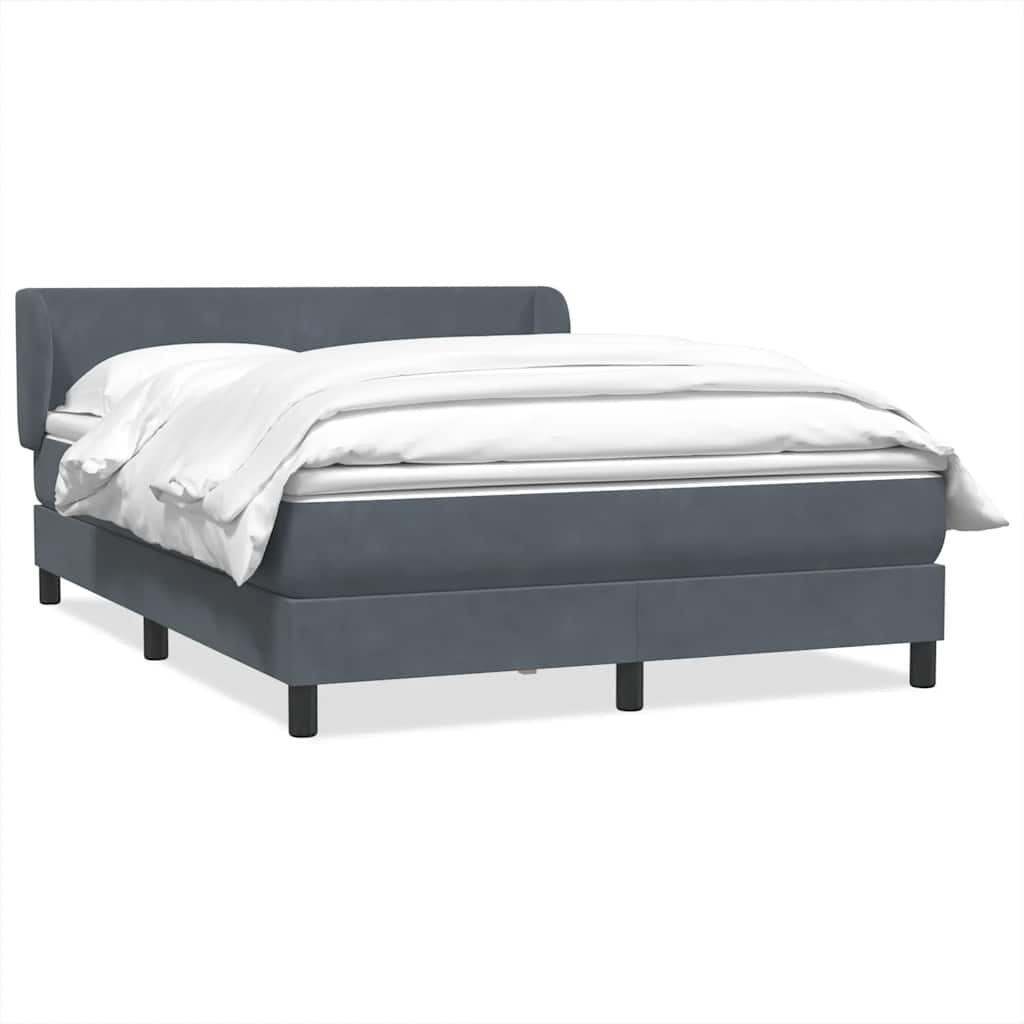 vidaXL Boxspring met matras fluweel lichtgrijs 80x210 cm