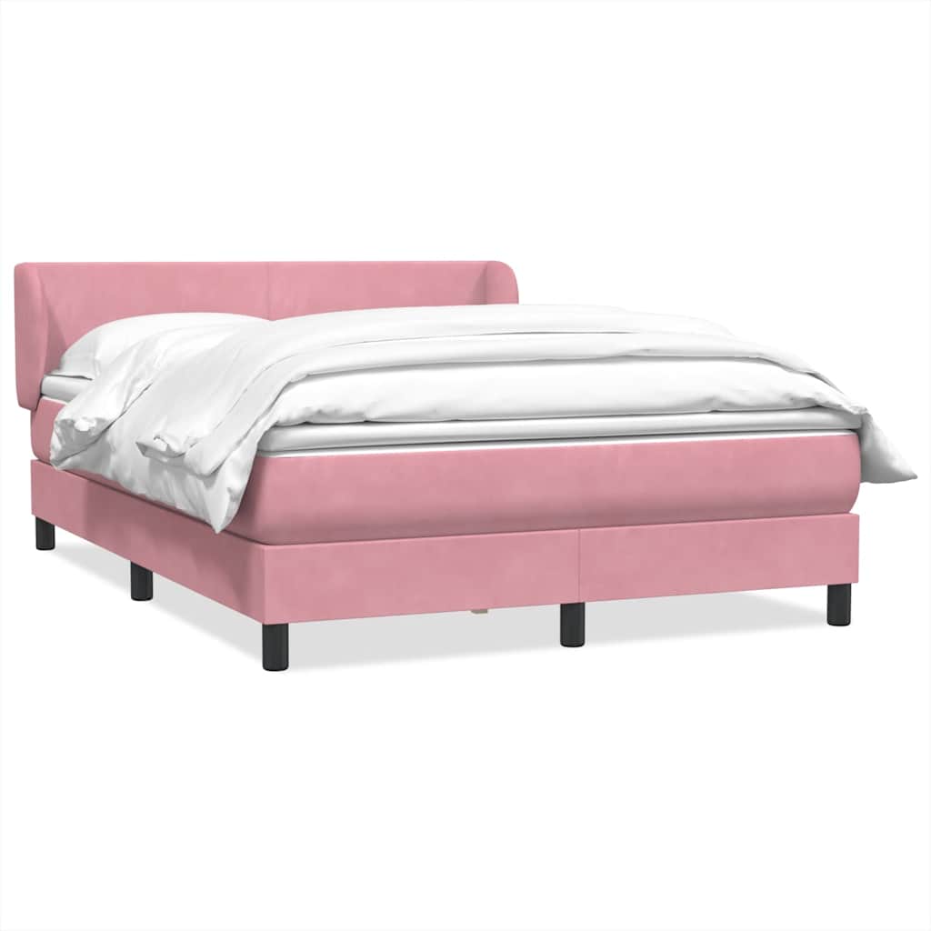 vidaXL Boxspring met matras fluweel lichtgrijs 80x210 cm