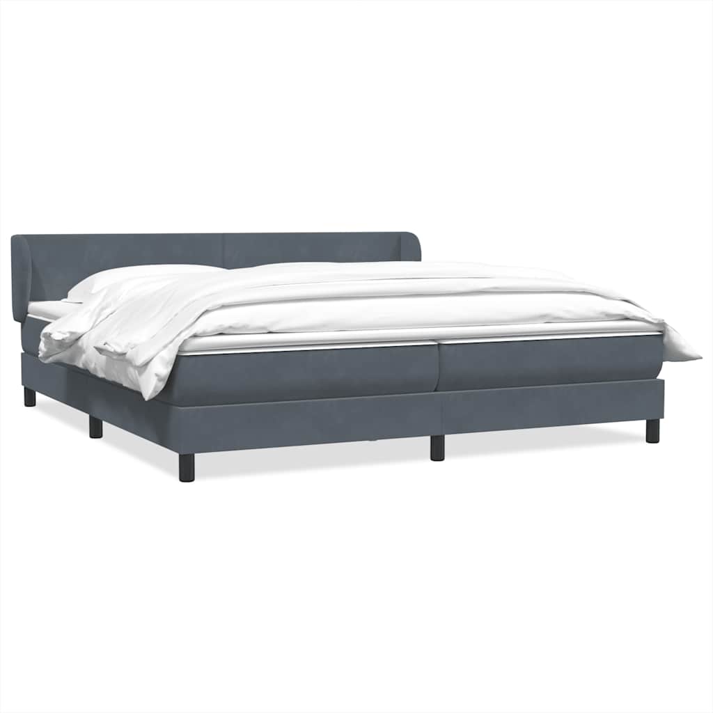 vidaXL Boxspring met matras fluweel lichtgrijs 80x210 cm