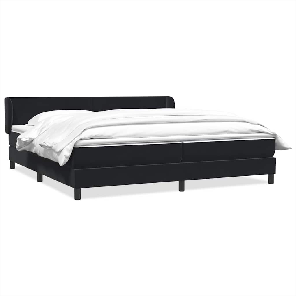 vidaXL Boxspring met matras fluweel lichtgrijs 80x210 cm