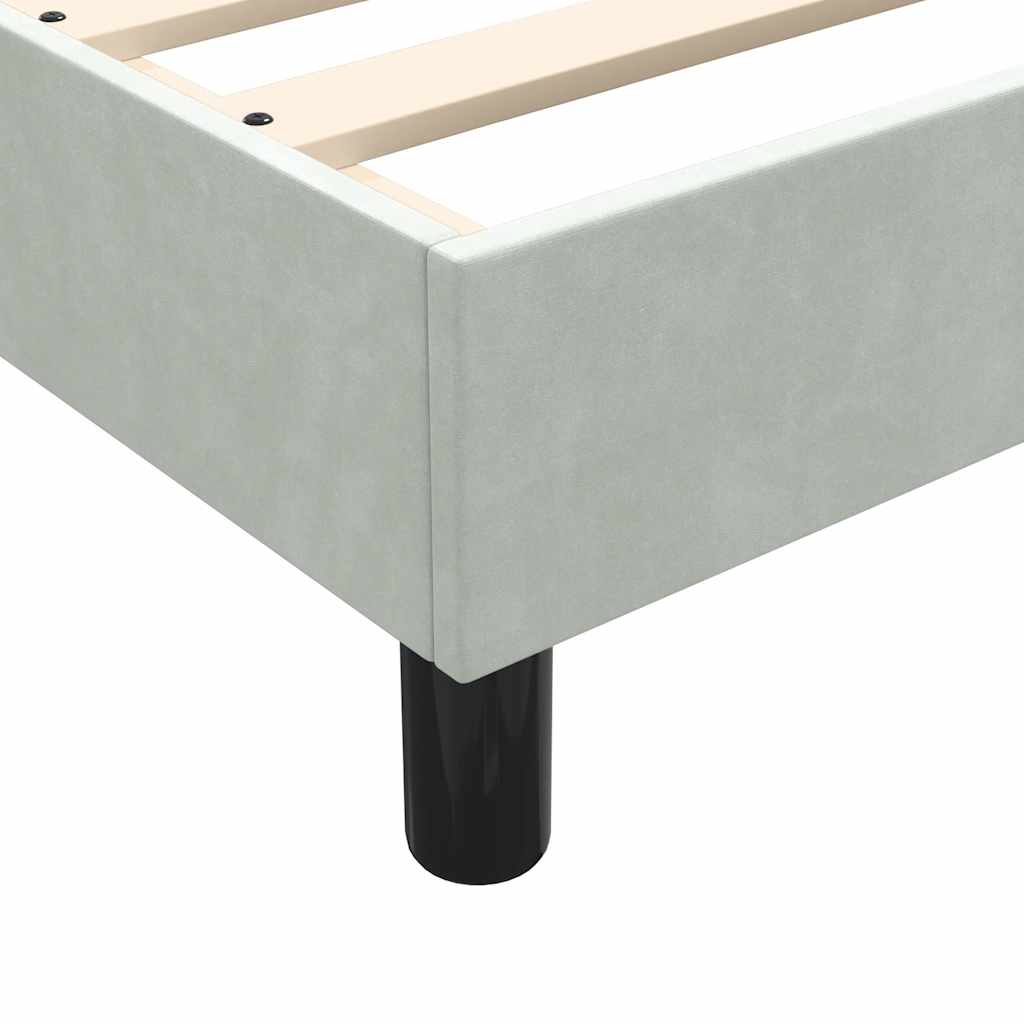 vidaXL Boxspring met matras fluweel lichtgrijs 80x210 cm
