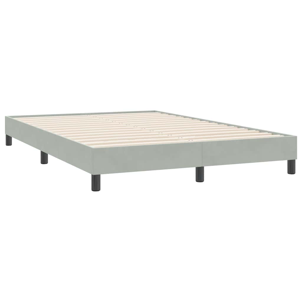 vidaXL Boxspring met matras fluweel lichtgrijs 80x210 cm