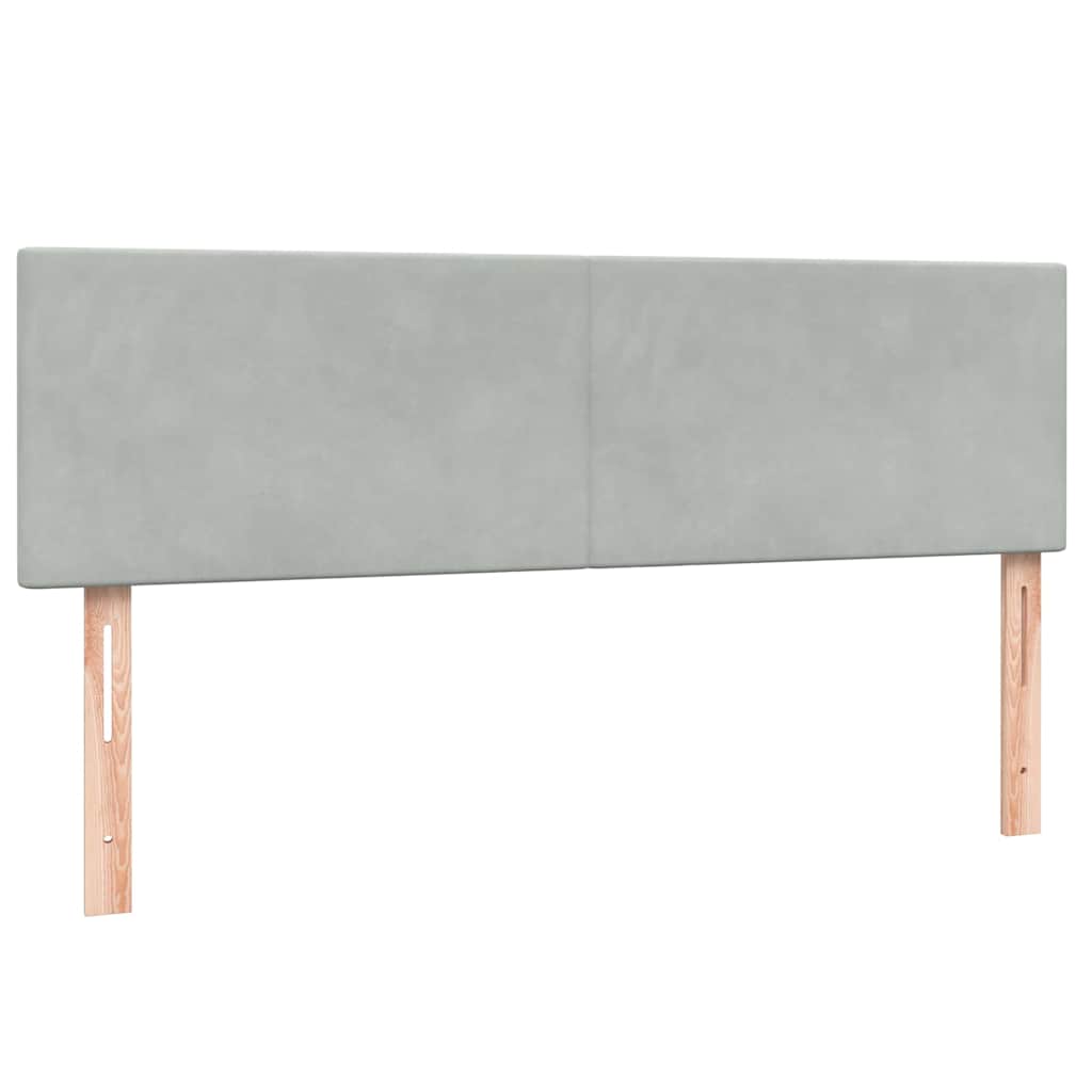 vidaXL Boxspring met matras fluweel lichtgrijs 80x210 cm