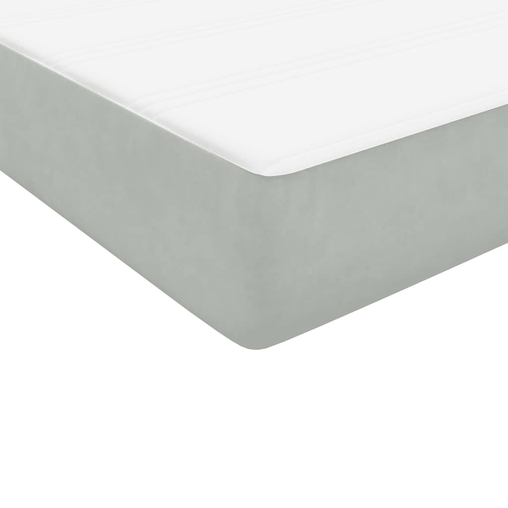 vidaXL Boxspring met matras fluweel lichtgrijs 80x210 cm