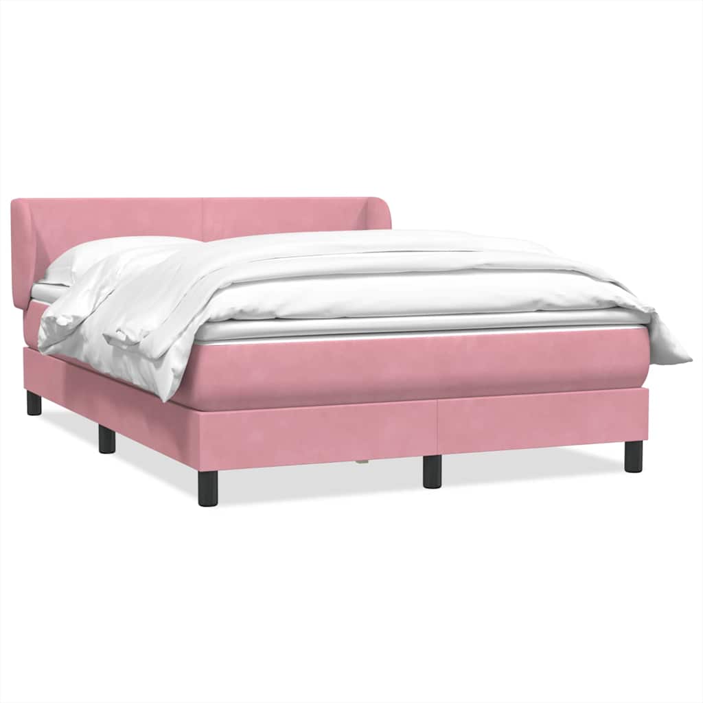 vidaXL Boxspring met matras fluweel lichtgrijs 80x210 cm