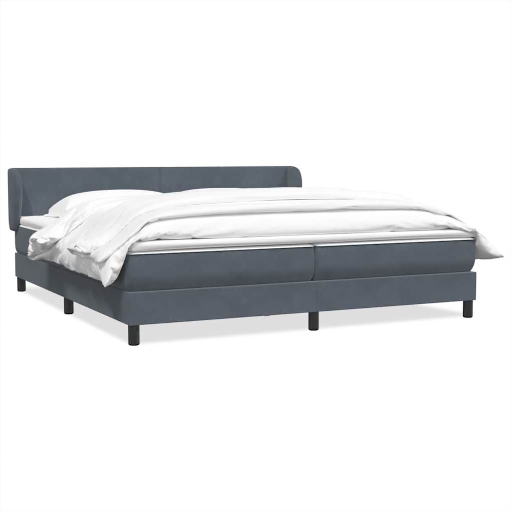 vidaXL Boxspring met matras fluweel lichtgrijs 80x210 cm