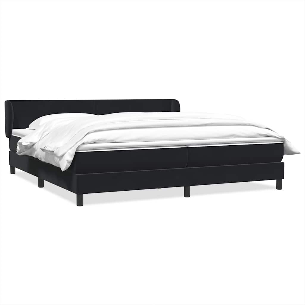vidaXL Boxspring met matras fluweel lichtgrijs 80x210 cm