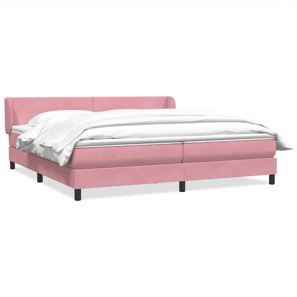 vidaXL Boxspring met matras fluweel lichtgrijs 80x210 cm