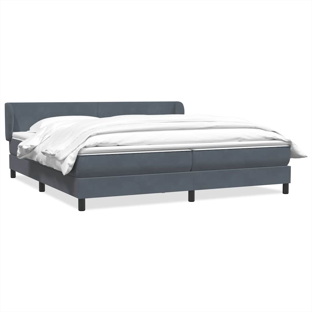 vidaXL Boxspring met matras fluweel lichtgrijs 80x210 cm