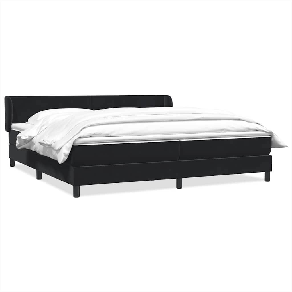 vidaXL Boxspring met matras fluweel lichtgrijs 80x210 cm