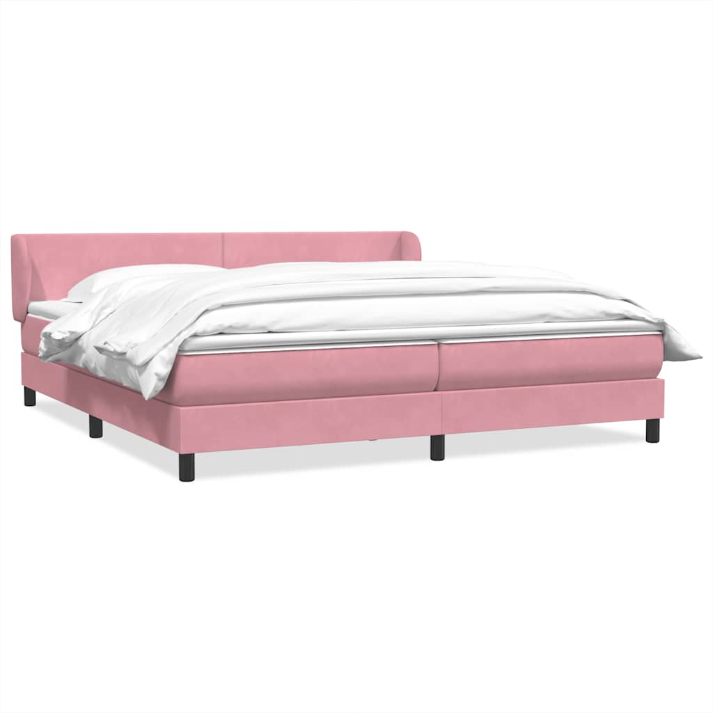 vidaXL Boxspring met matras fluweel lichtgrijs 80x210 cm