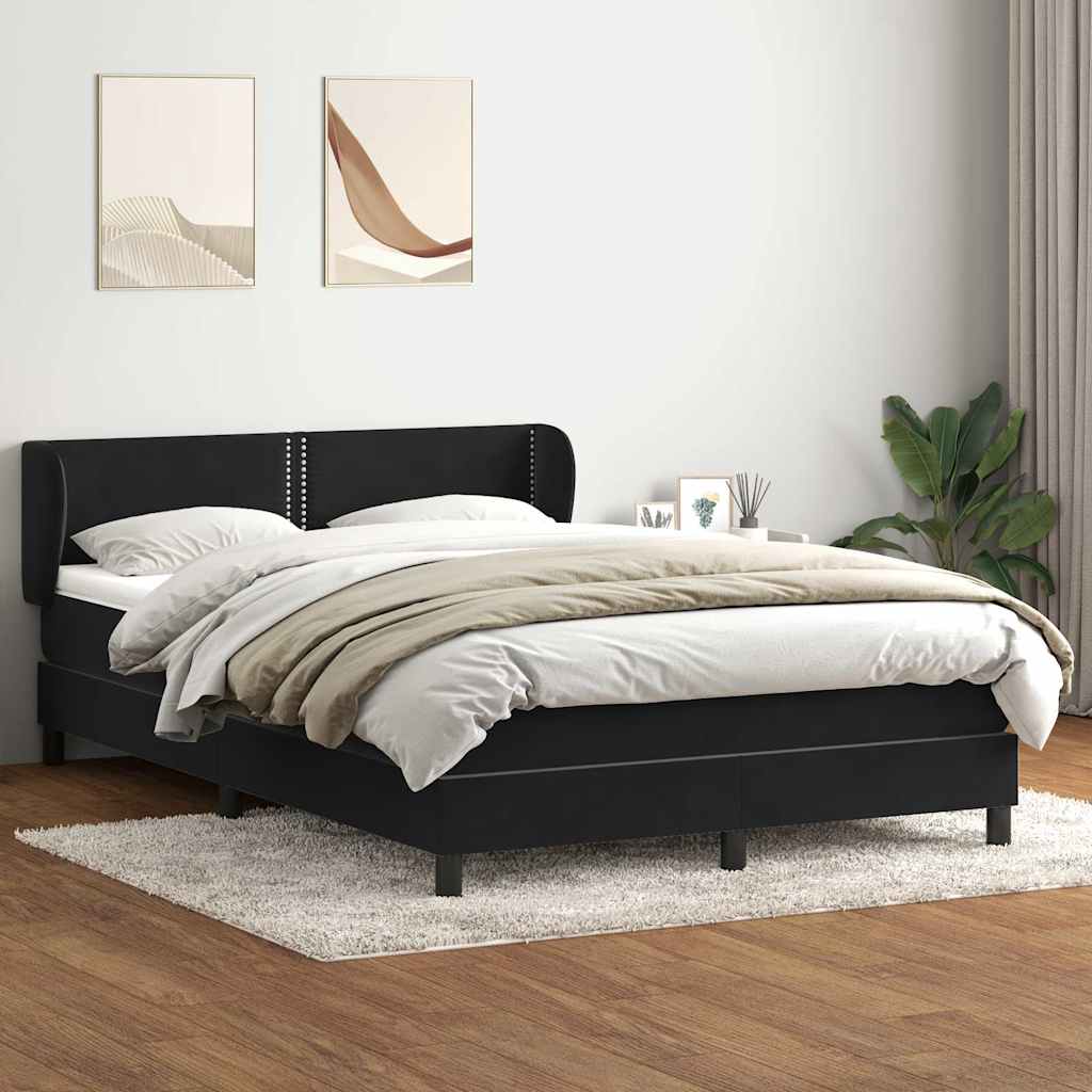 vidaXL Boxspring met matras fluweel lichtgrijs 80x210 cm