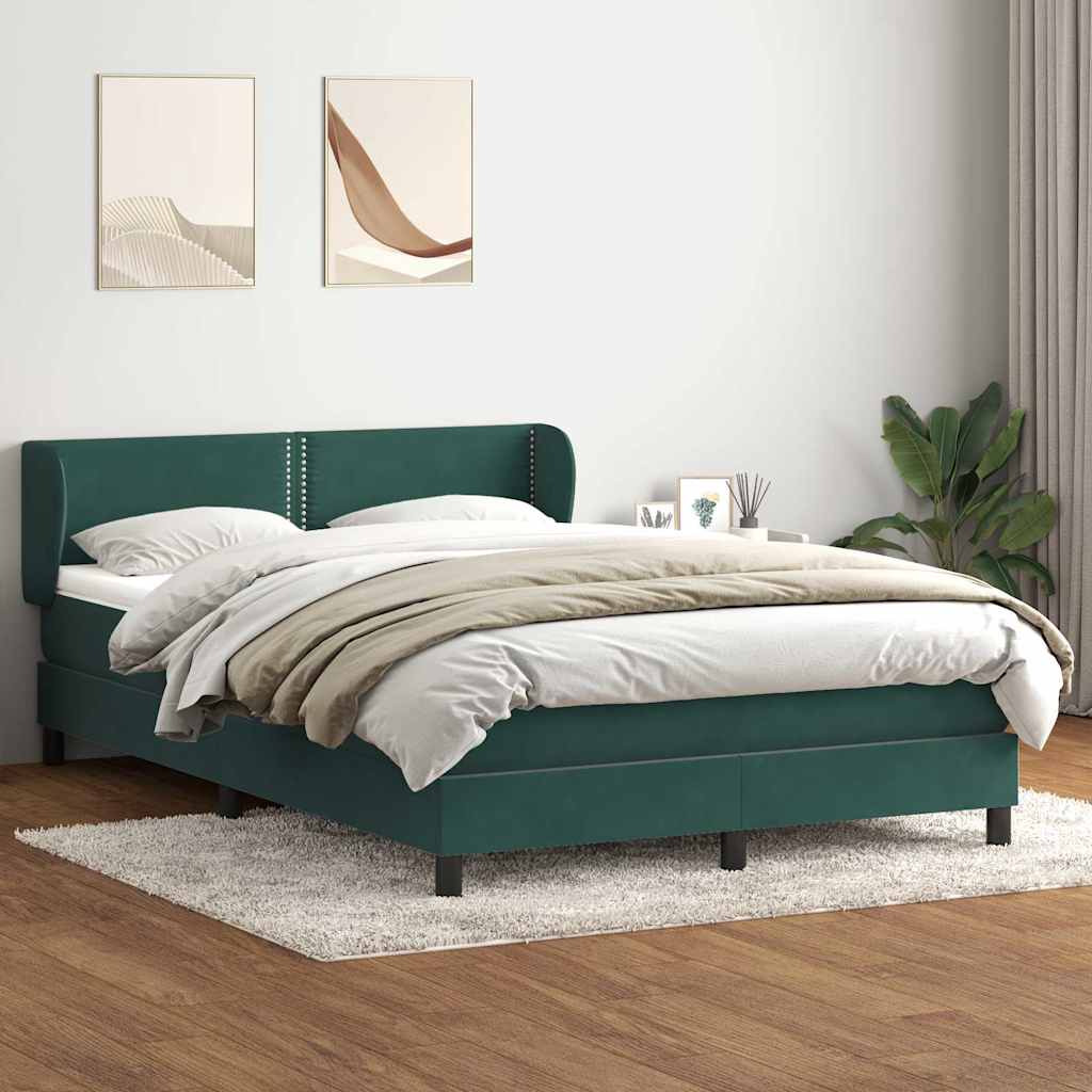 vidaXL Boxspring met matras fluweel lichtgrijs 80x210 cm