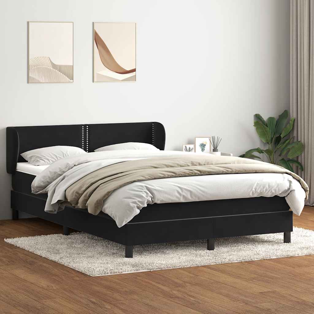 vidaXL Boxspring met matras fluweel lichtgrijs 80x210 cm