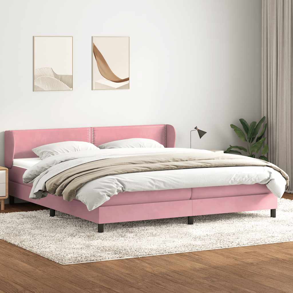 vidaXL Boxspring met matras fluweel lichtgrijs 80x210 cm