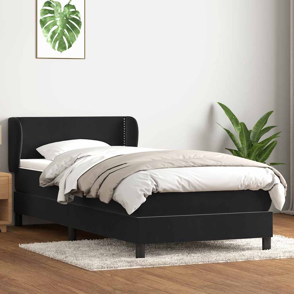 vidaXL Boxspring met matras fluweel lichtgrijs 80x210 cm