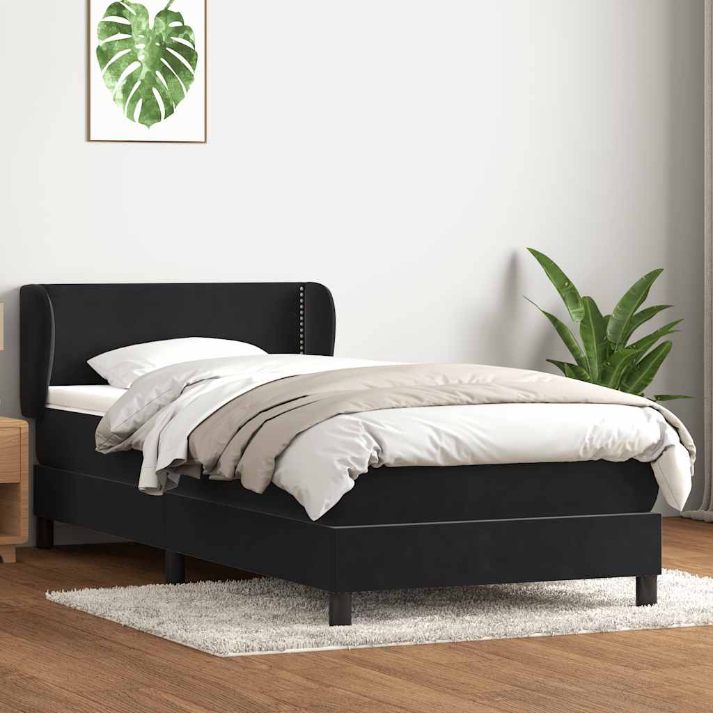 vidaXL Boxspring met matras fluweel lichtgrijs 80x210 cm
