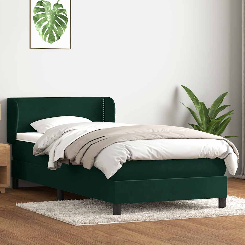 vidaXL Boxspring met matras fluweel lichtgrijs 80x210 cm