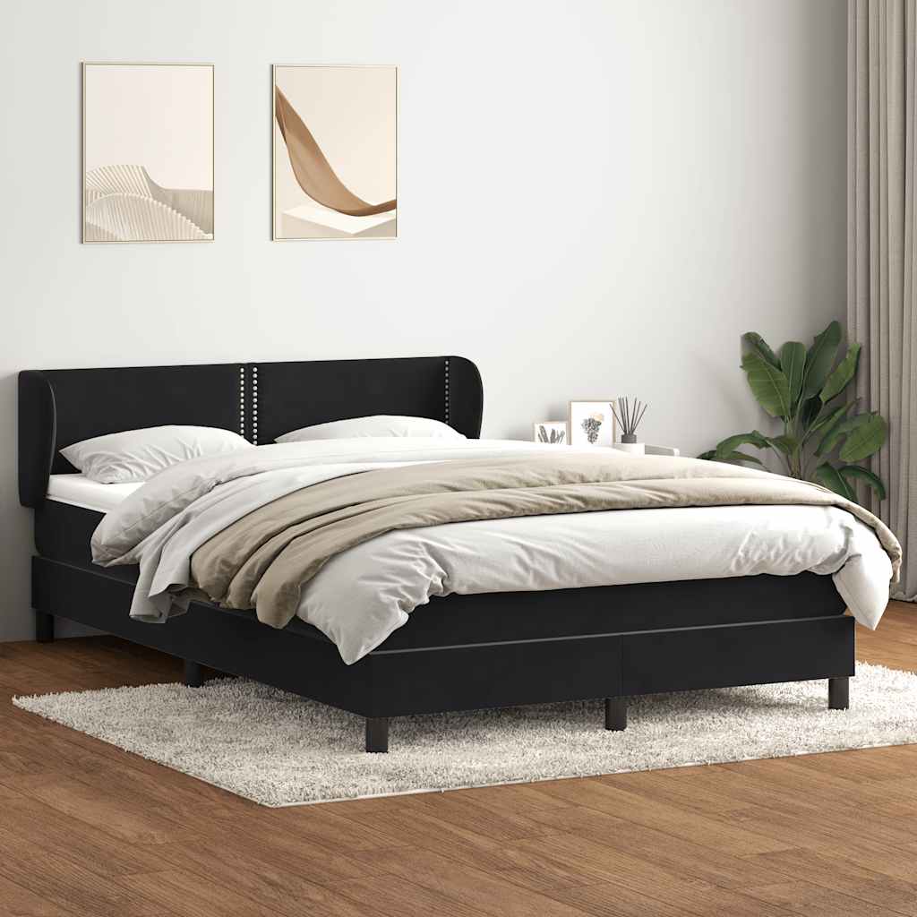 vidaXL Boxspring met matras fluweel lichtgrijs 80x210 cm