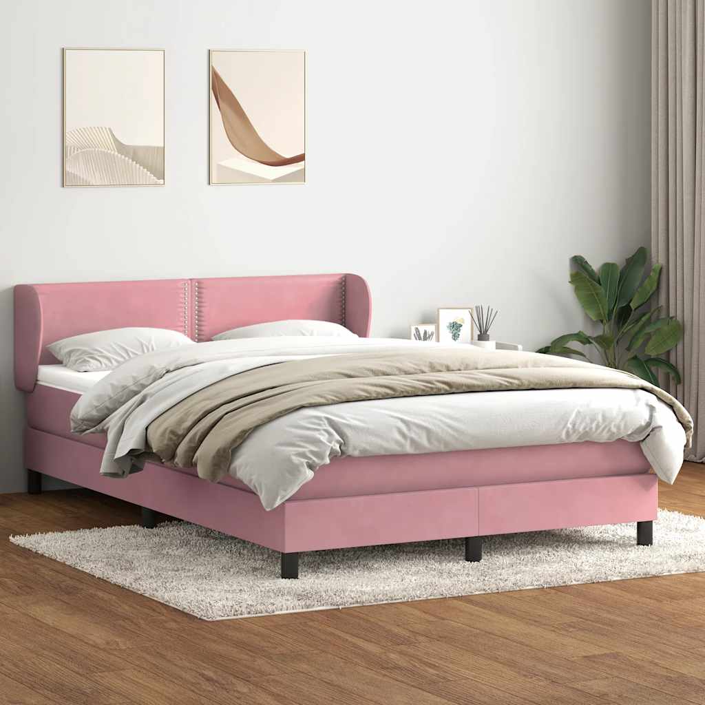 vidaXL Boxspring met matras fluweel lichtgrijs 80x210 cm