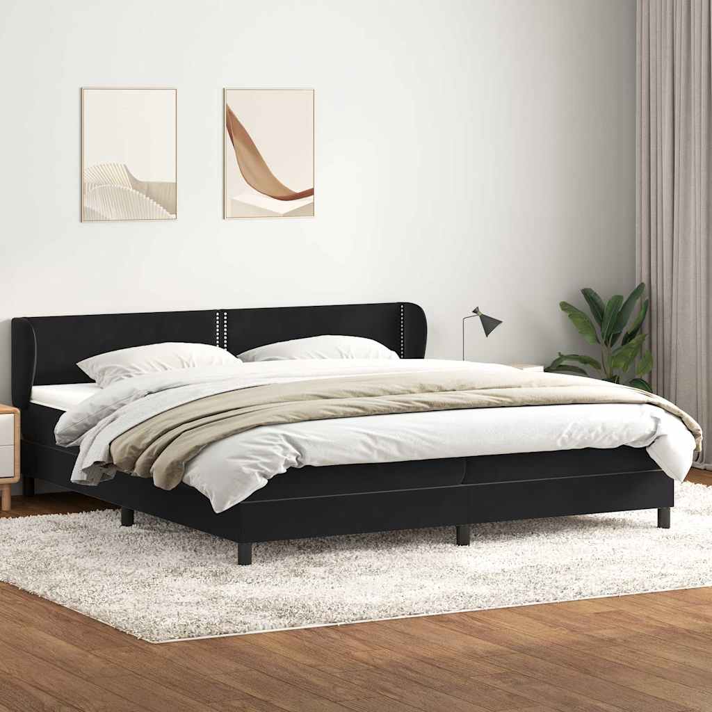 vidaXL Boxspring met matras fluweel lichtgrijs 80x210 cm