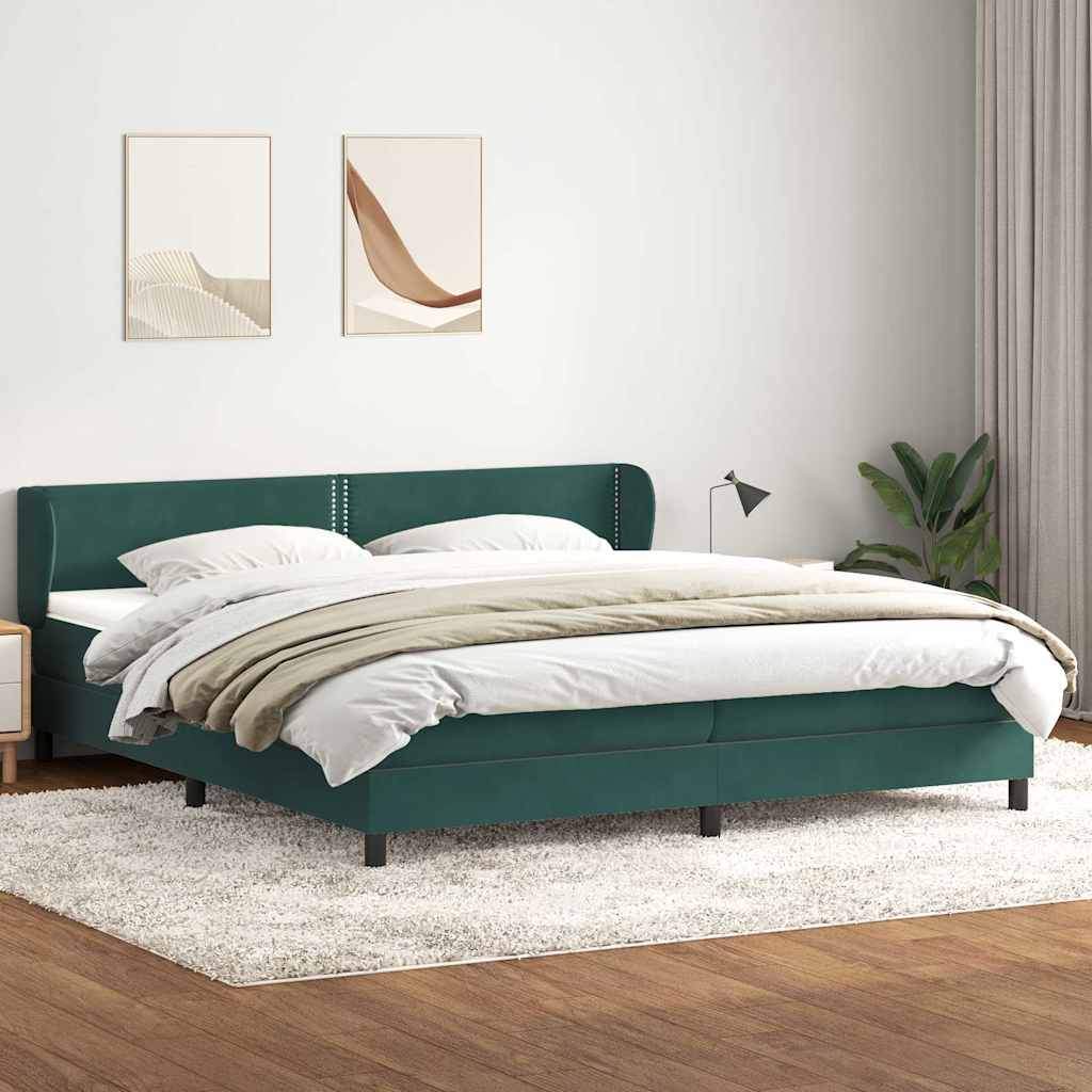 vidaXL Boxspring met matras fluweel lichtgrijs 80x210 cm