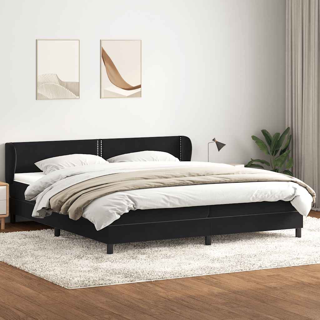 vidaXL Boxspring met matras fluweel lichtgrijs 80x210 cm