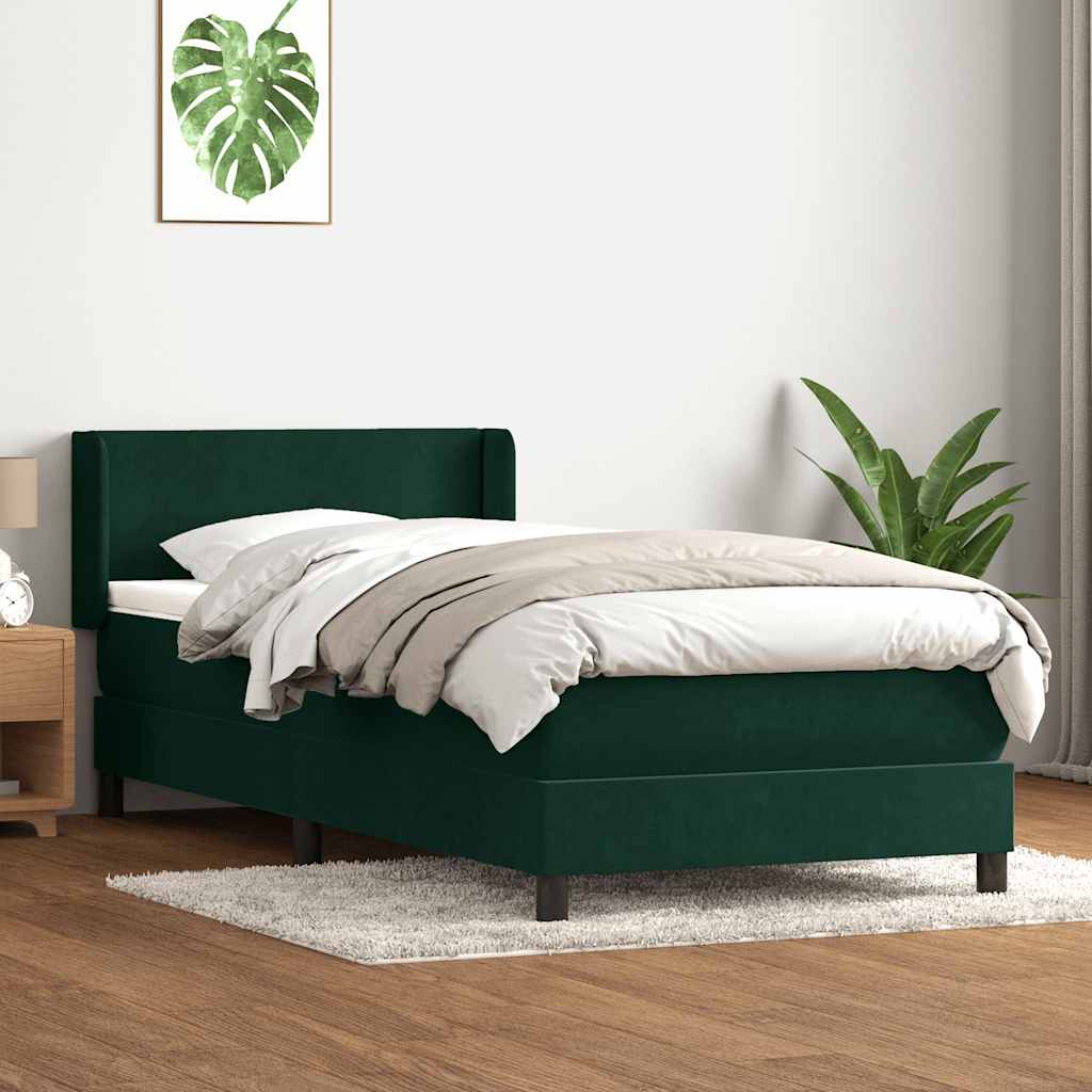 vidaXL Boxspring met matras fluweel lichtgrijs 80x210 cm