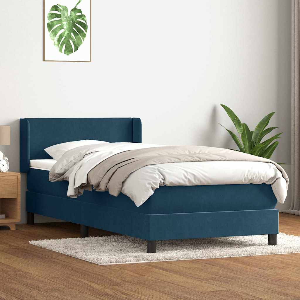 vidaXL Boxspring met matras fluweel lichtgrijs 80x210 cm