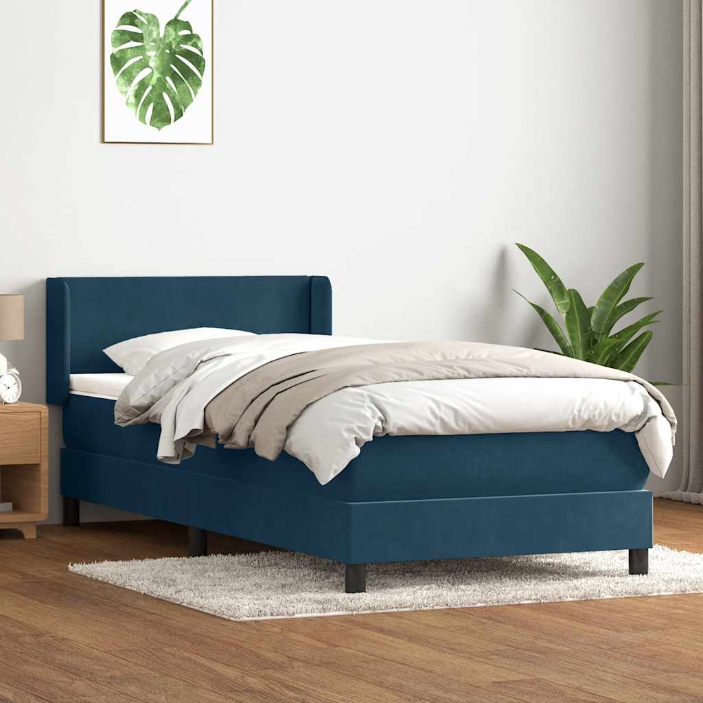vidaXL Boxspring met matras fluweel lichtgrijs 80x210 cm