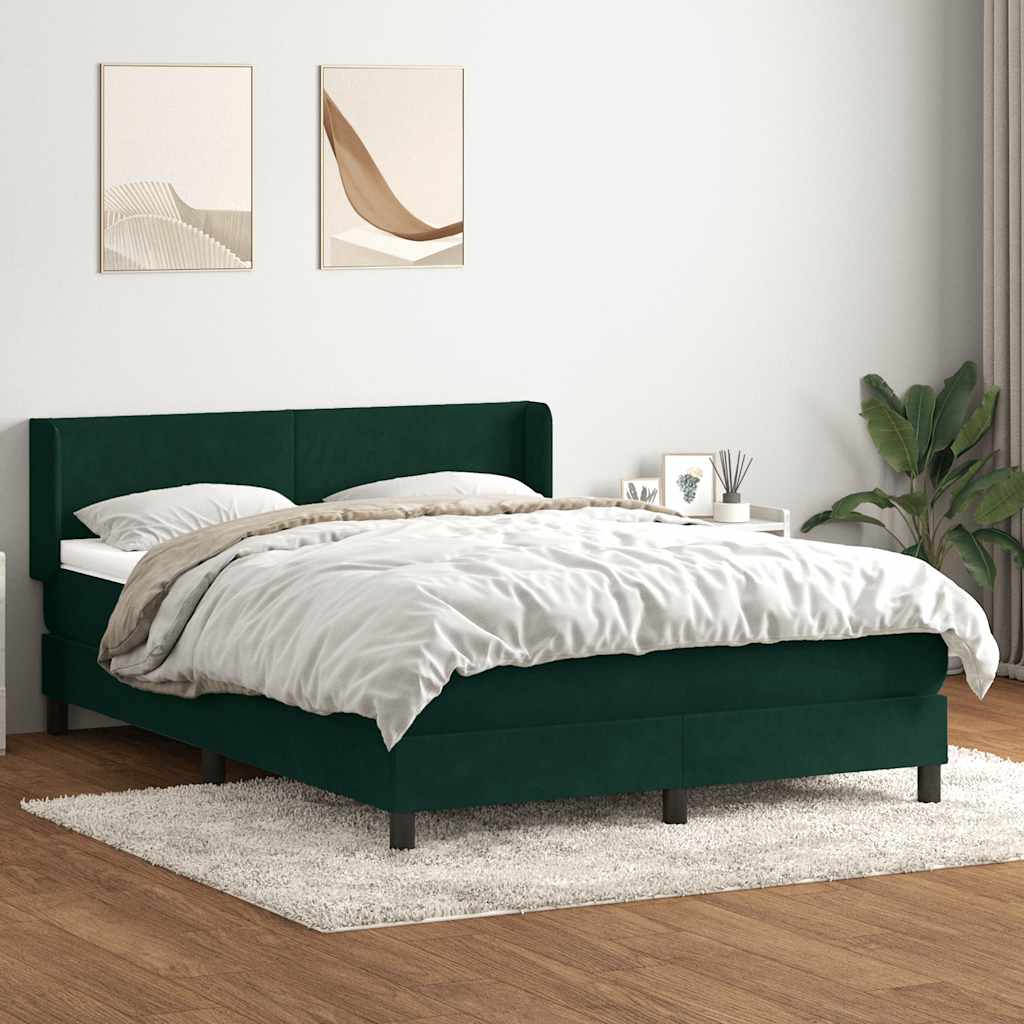 vidaXL Boxspring met matras fluweel lichtgrijs 80x210 cm
