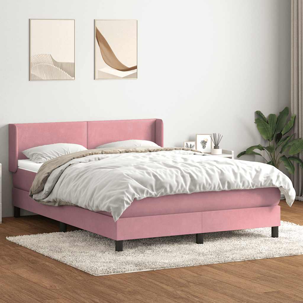 vidaXL Boxspring met matras fluweel lichtgrijs 80x210 cm