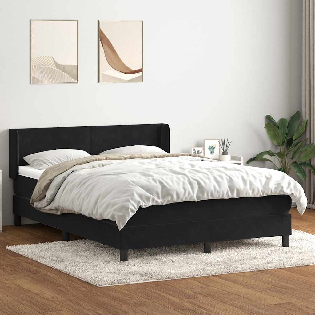 vidaXL Boxspring met matras fluweel lichtgrijs 80x210 cm
