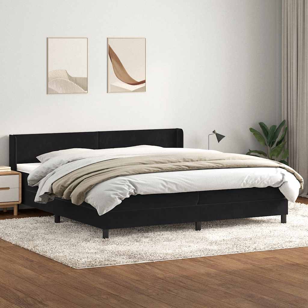 vidaXL Boxspring met matras fluweel lichtgrijs 80x210 cm